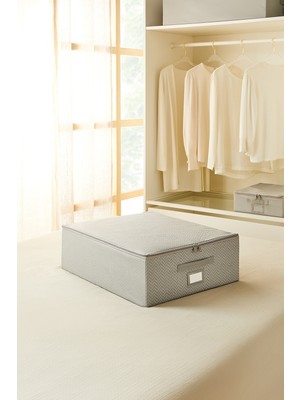 Empressco Ocean Home Textile Orta Boy Gri Balıksırtı Baza Altı Valiz Düzenleyici Destekli Kutu Hurç 45X55X18 - Fiyatı, Yorumları
