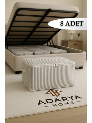 Empressco Adarya Home 8’li Antrasit Çizgili Baza Altı Çekyat Hurç 60×40×22 cm - Fiyatı, Yorumları