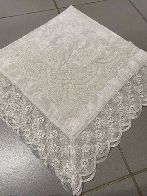 Handanca Fransız Dantelli Kadife Bohça, Fiskos Örtüsü, Kadife Fiskos, Masa Fiskos 100X100CM - Fiyatı, Yorumları