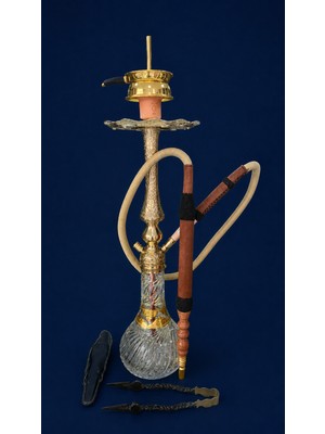 Benko Kahveci Seti Döküm Nargile Komple Sarı Alaşım+Deri Marpuç +Özel Maşa+Közlük ÖLÇÜLER:62CM