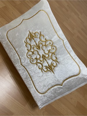 Empressco Ayhanhome Çeyizlik Kadife Gold Işlemeli Krem Bohça 60X40 cm Nişan Gelin Damat Hurcu - Fiyatı, Yorumları