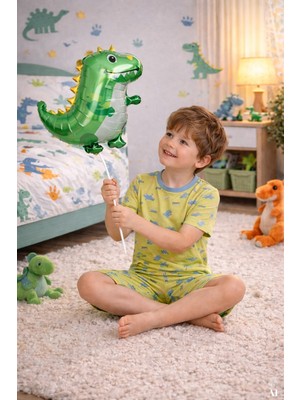 Koza İç Giyim Erkek Çocuk Pamuklu Çizgili Baskılı Kısa Kollu Şortlu Pijama Takımı