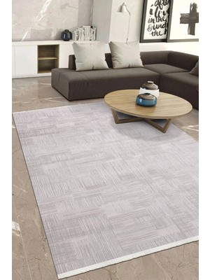 Hobibahçem Youdayhomecollection Vianora-Bej/beyaz - Salon,oturma Odası ve Koridor Halısı-Robot Süpürgeye Uyumlu-Kolay Temizlenebilir - 80X100