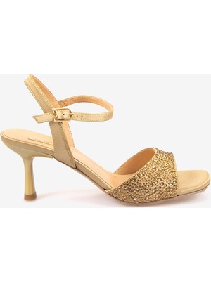 Hawen Angels Kadın Kösele Taban 7,5cm Topuklu Saten Gece & Abiye Ayakkabı 6895-26-V1