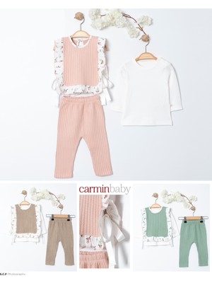 Carmin Baby Fırfırlı Üçlü Takım
