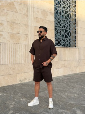 Peerless Store Müslin Kumaş Oversize Gömlek & Şort Takım