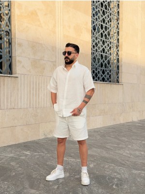 Peerless Store Müslin Kumaş Oversize Gömlek & Şort Takım