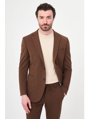 MCR Dokulu Slim Fit Mono Yaka Torba Cepli Erkek Ceket