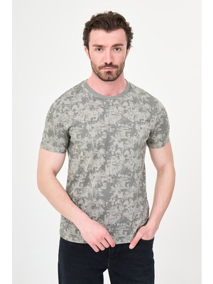 MCR Desenli Slim Fit Bisiklet Yaka Kısa Kol Erkek T-Shirt