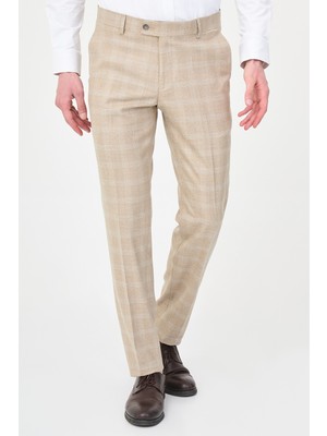 MCR Ekoseli Slim Fit Klasik Erkek Pantolon