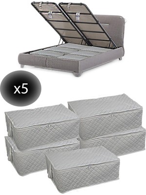 Empressco Adarya Home 5 Adet Kapitoneli Bazaaltı Hurç 60X40X22 - Büyük Boy Baza Hurcu(Beyaz) - Fiyatı, Yorumları