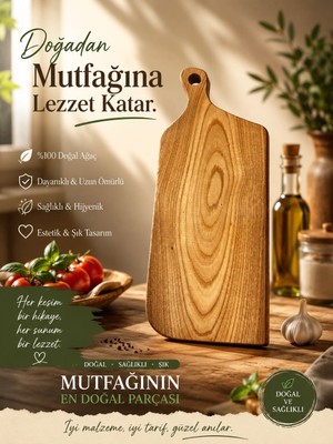 Seymen Bıçakçılık Doğal Masif Ahşap Kesme Tahtası – Şık Sunum ve Mutfak Tahtası