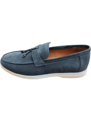 King Shoes Gri Süet Yazlık Erkek Ayakkabı