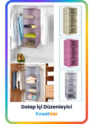 Empressco Fırsatvar Katlanabilir Kumaş Dolap Içi Düzenleyici 4 Gözlü Organizer ile Eşyalarınızı Düzenleyin - Fiyatı, Yorumları
