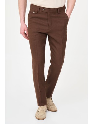 MCR Düz Slim Fit %100 Keten Erkek Pantolon