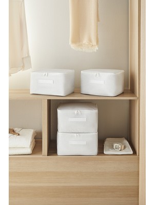 Empressco Homewave 4 Adet Küçük Boy Gri Pötikare Baza Altı Valiz Düzenleyici Hurç 30X22X18 - Fiyatı, Yorumları