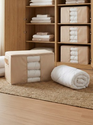 Empressco Nacarev 4 Adet Mega Boy Pencereli Krem Çizgi Desenli Yastık Yorgan Hurcu Seti 90X50X50 cm - Fiyatı, Yorumları
