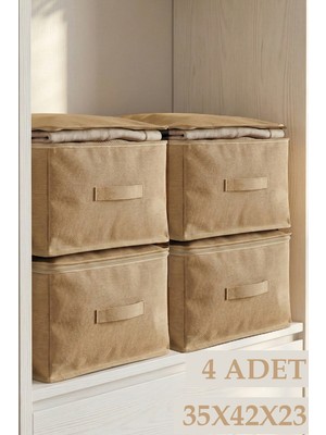 Empressco Ph Prendi Home 4 Adet 35X42X23 cm Bej Tela Kumaş Hurç Fermuarlı Dolap ve Çekmece Içi Düzenleyici Organizer Seti - Fiyatı, Yorumları