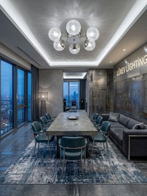 Güneş Model Gümüş 6"lı Ledli 3 Renk Modu Kristal Salon Mutfak Yatak Çocuk Odası Avize