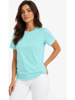 Çamaşır Kenti Tshirt Bisiklet Yaka Slim Fit Likralı Tişört Günlük Basic Body