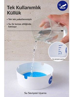 Safestore 25 Adet Tek Kullanımlık Kül Tablası Kokusuz Taşınabilir Pratik Jel Küllük Seti Ofis Kafe Ev
