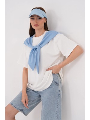 Mega Life Omuz Atkılı Arka Robalı Garnili Kristal T-Shirt