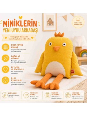 Ave Sanat Civciv Figürlü Uyku Arkadaşı Dekoratif Çocuk Yastık Çocuk Odası 85X55 cm