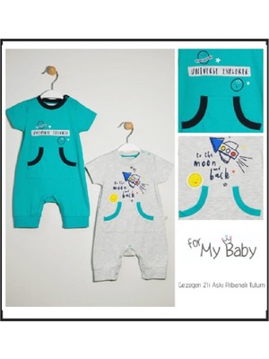 For My Baby Gezegen 2'li Askı Ribanalı Tulum