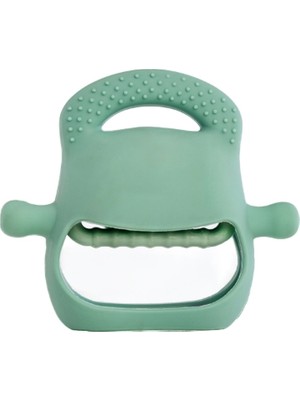 Ozcmax Koyu Yeşil Bebek Silikon Diş Kaşıyıcıı
