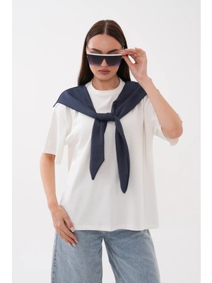 Mega Life Omuz Atkılı Arka Robalı Garnili Kristal T-Shirt
