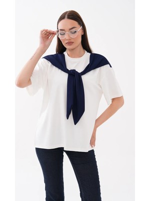 Mega Life Omuz Atkılı Arka Robalı Garnili Kristal T-Shirt
