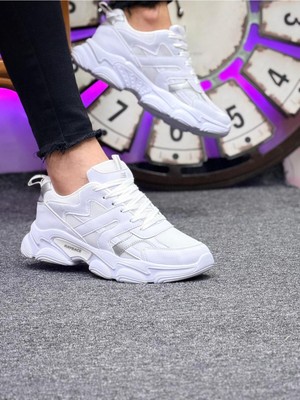 Mayback Unisex Ortopedik Spor Ayakkabı Beyaz Renk Düz Taban ile Günlük Rahat Kullanım