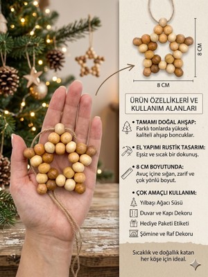 Mesa Store Rustik Jüt Ipli Ahşap Boncuk Yıldız