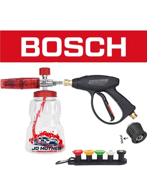 Jo Moyner Snowstorm Bosch Aquatak Uyumlu Köpük Aparatı Foam Lance Köpük Yapıcı Tabancalı Full Set 1000ML Kısa Tetik Seti 5'li Nozzle ve Adaptörlü Bosch Uyumlu