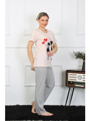 MiraLive Miray- Kadın Kısa Kol Penye Pijama Takım