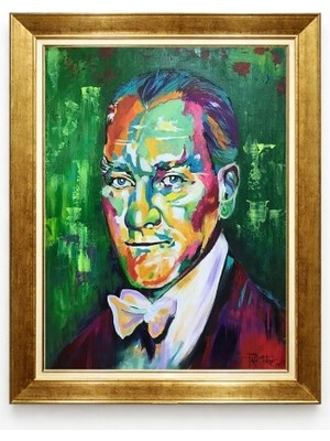 Tablore Atatürk Portresi Renkli Modern Sanat Tablo