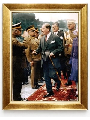  Tablore Atatürk Klasik Şık Giyim Renkli Fotoğraf Çerçeveli Tabl