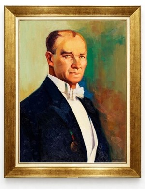 Tablore Smokinli Atatürk Portresi Klasik Çerçeveli Kanvas Tablo