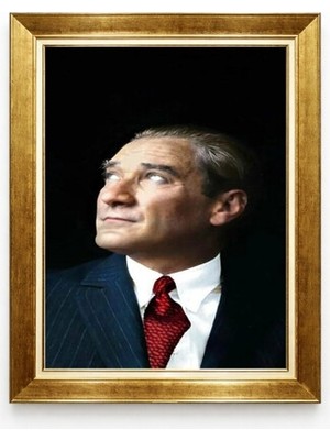 Tablore Atatürk Portresi Altın Varaklı Lüks Çerçeveli Tablo