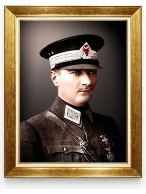 Tablore Atatürk Üniformalı Kanvas Tablo - Mareşal Üniformalı Atatürk Portresi - Tarihi ve Askeri Temalı Tablo