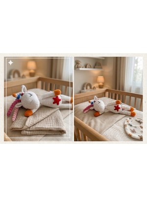 Organik Örgü Unicorn Uyku Arkadaşı - Amigurumi Doğal Bebek Oyuncağı