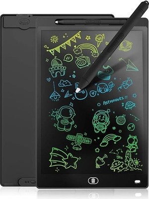 sbodurhome 20 Inc Renkli LCD Grafik Dijital Kalemli Çizim Tableti Yazı Tahta Not Yazma Eğitim Tableti Siyah