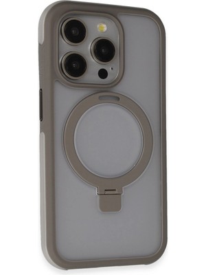 sbodurhome Joko Apple Iphone 15 Pro Zorda Airbag Magsafe Standlı Kapak - Titan Gri