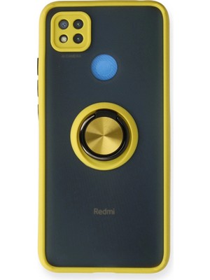 sbodurhome Xiaomi Redmi 9c Kılıf Montreal Yüzüklü Silikon Kapak - Sarı