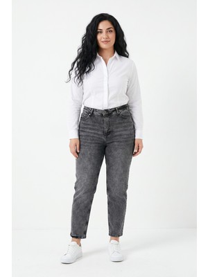 Dekploy Kadın Yüksek Bel Mom Fit Jean Pantolon BGL-ST05450