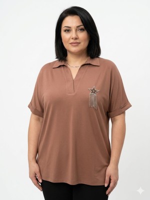 Eskişehir Mağazacılık 71423 Onteks Polo Yaka Kısa Kol Bluz