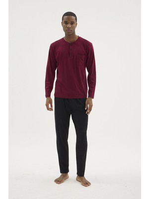 Marmara Qumasch Kocabey BU-26360 Erkek Midi Yaka Battal Pijama Takımı
