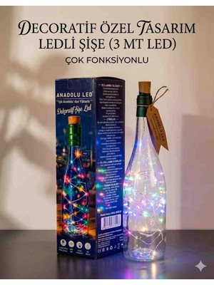 Lider Magnesia Dekoratif Şişe LED Işık 3 mt Çok Amaçlı Seyyar LED Işık