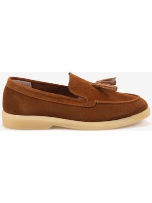 Kemal Tanca Kadın Kauçuk Tabanlı Süet Loafer 15001