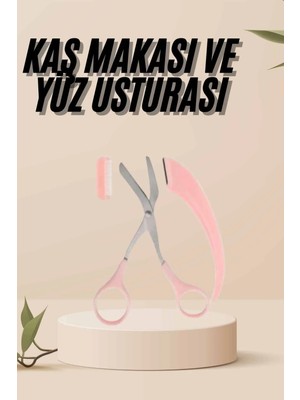 Nuveden Ieg Kavisli Kaş Kirpik Düzeltici Bıyık Alma Taraklı Kaş Makası Yüz Bakım Seti Makas Glyaln